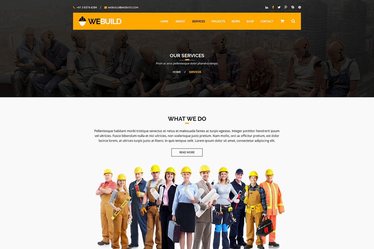 WEBUILD – Construction & Building, a Websites & App Template by ewises (Photo 4 of 18)