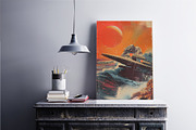 Grunge Spaceship Posters. Retro Art., a Decorative Illustration by KENO Mascots (Thumbnail 4 of 6)