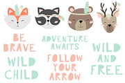 Tribal Woodland Set Pastel, an Animal Illustration by Nagore Rodriguez Design (Thumbnail 2 of 3)