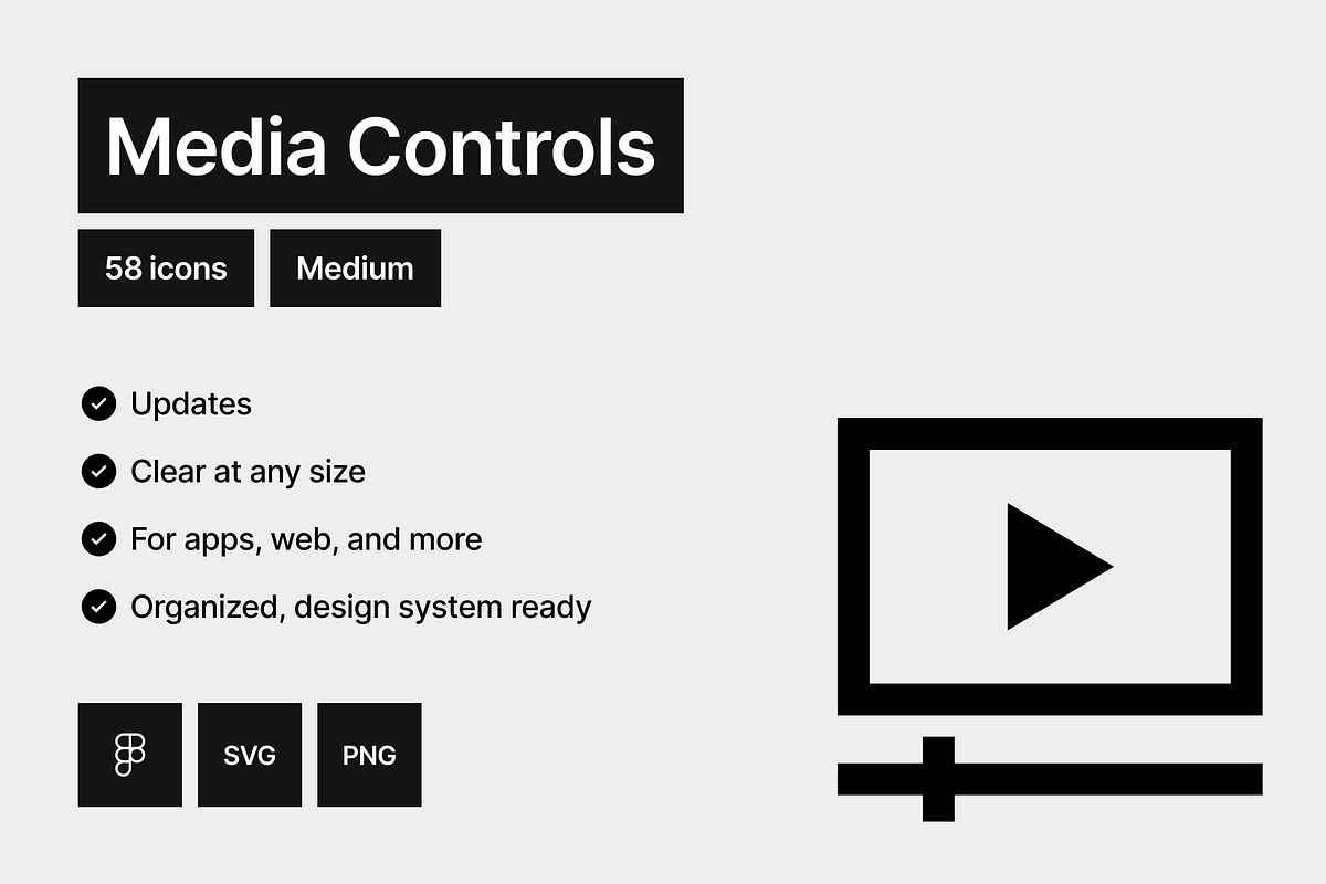 Media Controls Medium - 58 icons, an Outline Icon by Pictomate (Photo 7 of 7)