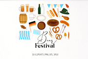 Beer Festival Clipart collection, a Food Illustration by ViktoriaLapshyna (Thumbnail 2 of 6)