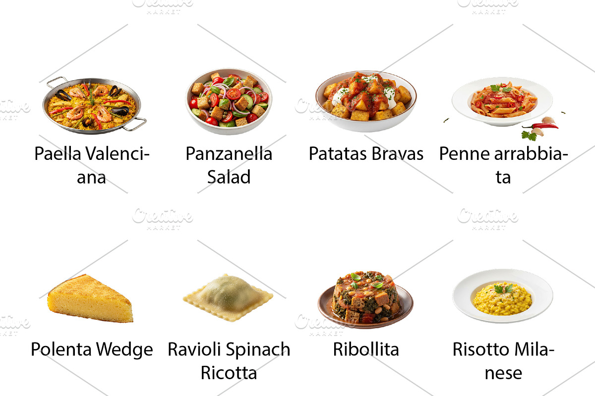 Italian & Mediterranean Feast - PNG, a Food Illustration by Nurlan's shop (Photo 4 of 5)
