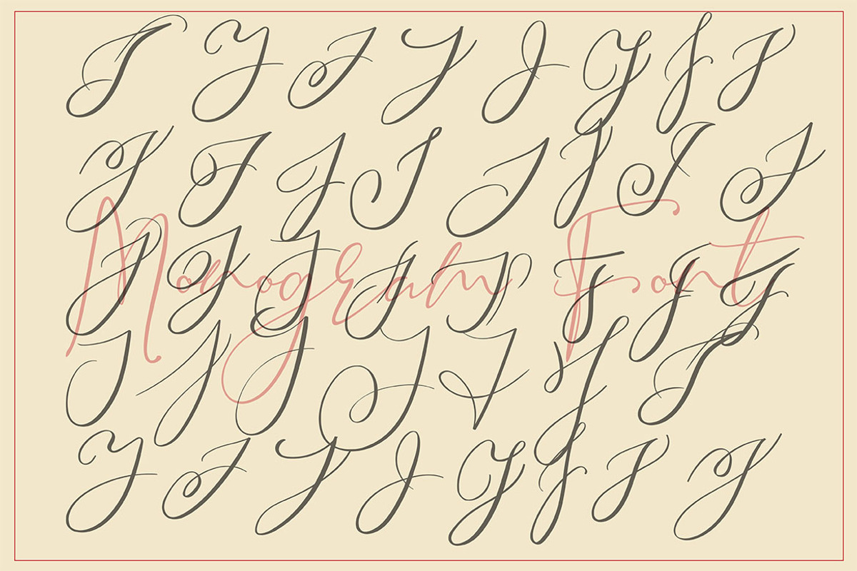 MONOGRAMS BUNDLE A to Z, a Script Font by AMINMARIO (Photo 17 of 37)