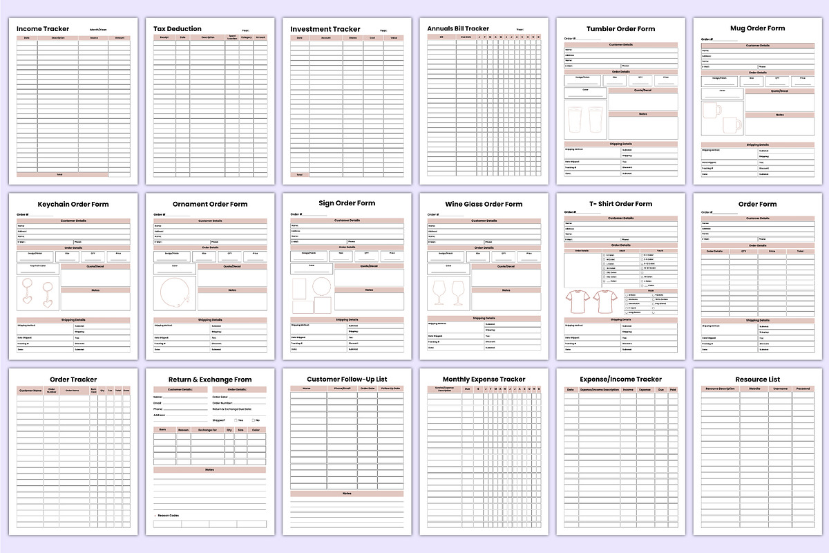 Craft Business Planner Bundle Canva, a Stationery Template by Mustafiz (Photo 7 of 8)