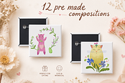 Whimsical Easter Animals PNG Set, an Animal Illustration by FaliushViktoriaArtist (Thumbnail 6 of 11)