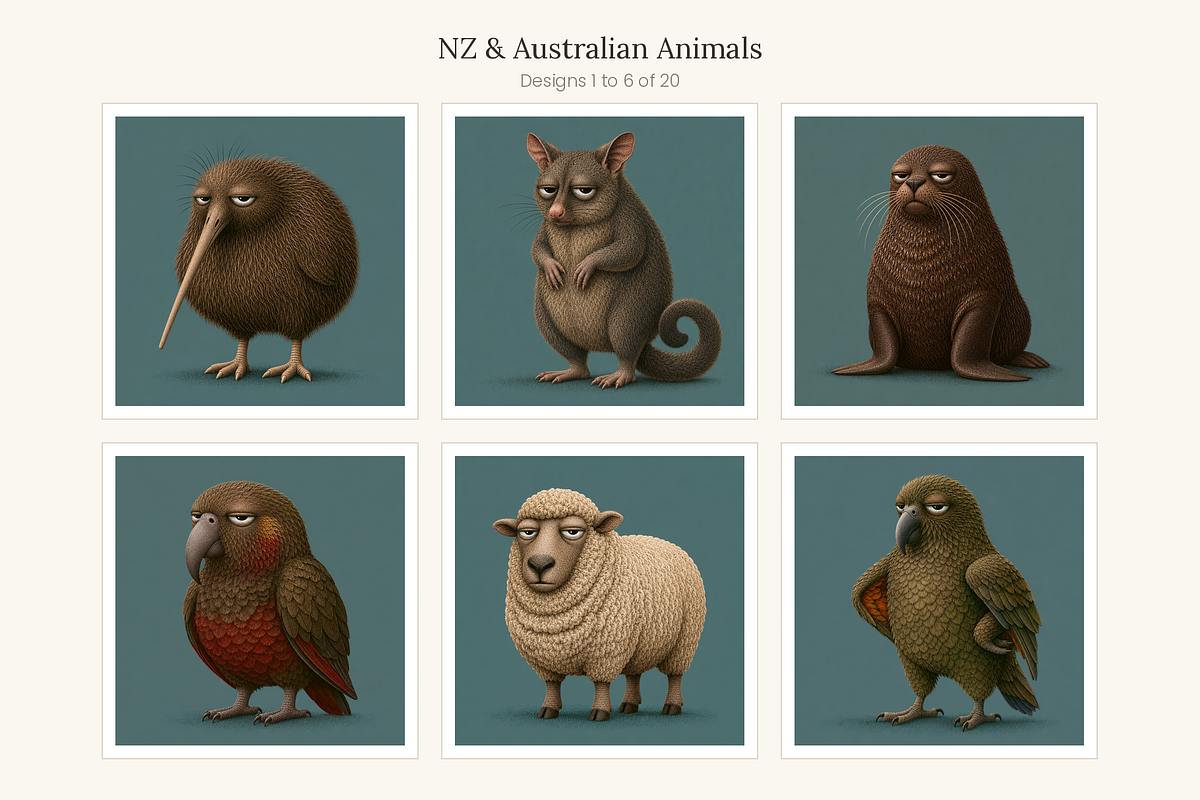 NZ & Australian Animals, Set 20, an Animal Illustration by LanternkinStudio (Photo 5 of 12)