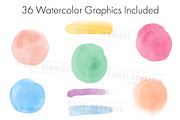 Watercolor Elements Clipart, an Object Graphic by The Digital Download Shop (Thumbnail 4 of 9)