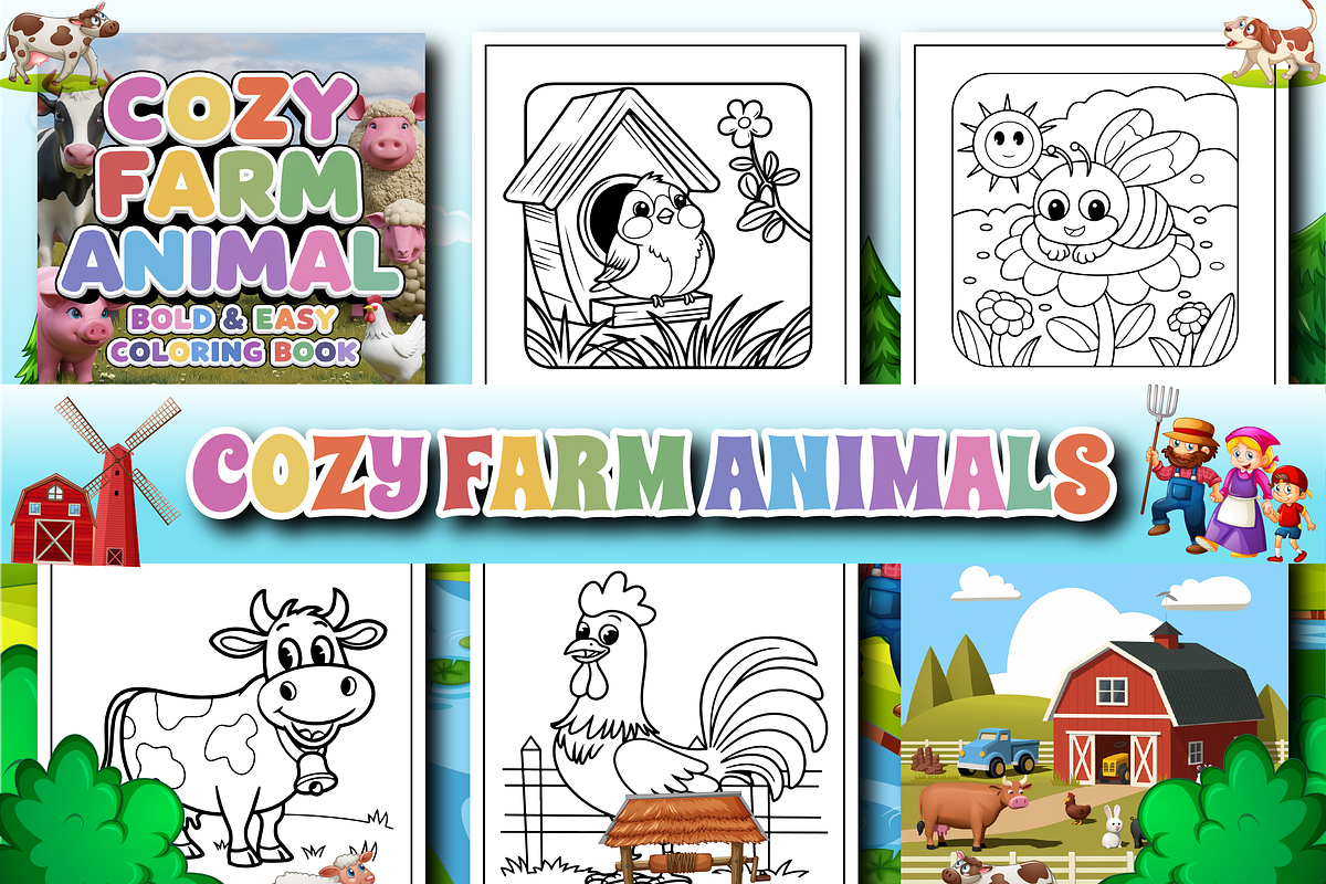 Cozy Farm Animals Bold and Easy, an Animal Illustration by Design Zone (Photo 1 of 6)