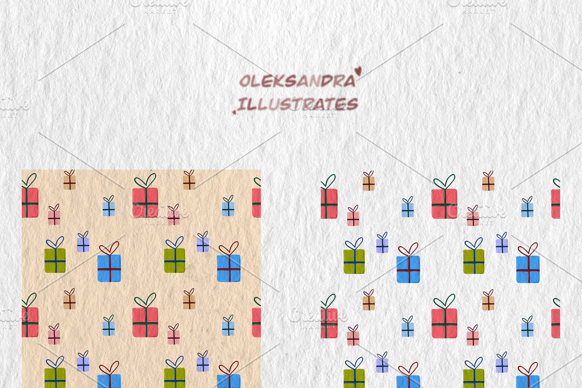 Christmas Seamless Pattern Set, an Illustration by Oleksandra Illustrates (Photo 5 of 20)