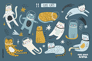 Cute space cats - graphic collection, a Pattern Graphic by Cuteanny Design (Thumbnail 5 of 10)
