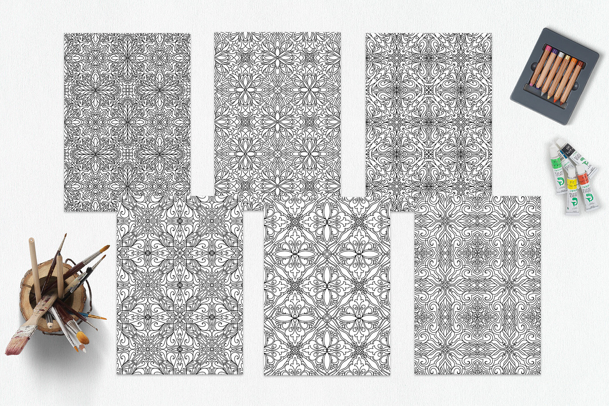 Patterns for coloring PDF,JPG vol-10, a Brochure Template by dnapslvsk (Photo 2 of 6)
