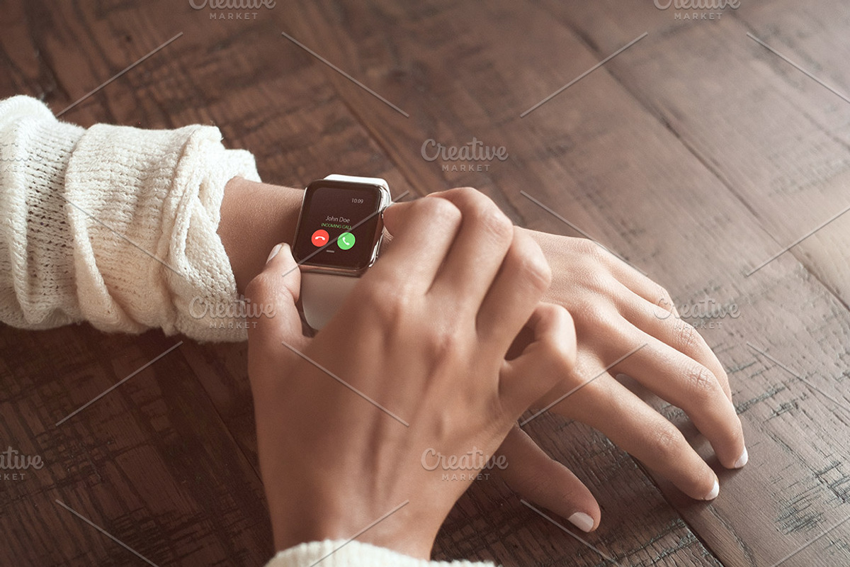 Smartwatch Mockups Bundle v1, a Wearable Device Mockup by Abstract Background (Photo 3 of 12)