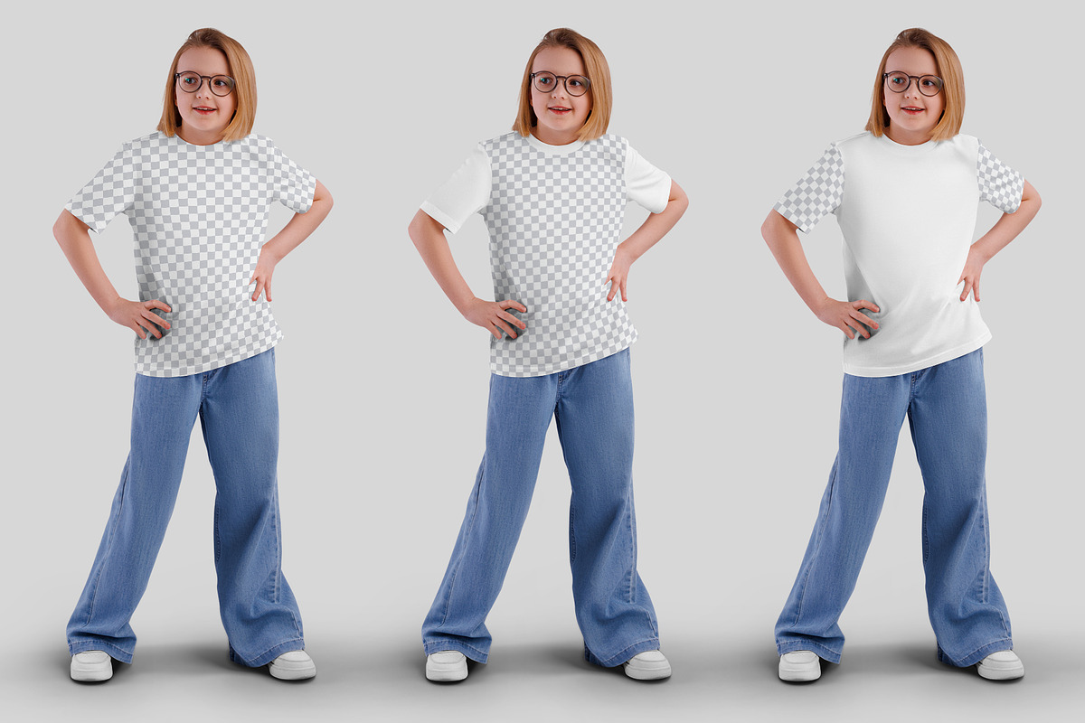 4 Mockups of a Children's T-shirt, a Shirt Mockup by Grow Design Craft Studio (Photo 5 of 7)