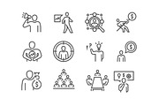 40 Business People Icons, an Outline Icon by kucingklawu (Thumbnail 5 of 5)
