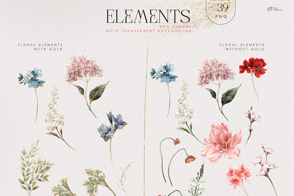 Floral Fragrance, watercolor flowers, a Texture Illustration by ollalya (Photo 13 of 15)