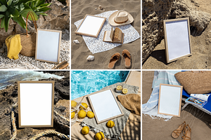 Set Of 6 PSD Summer Design Mockups