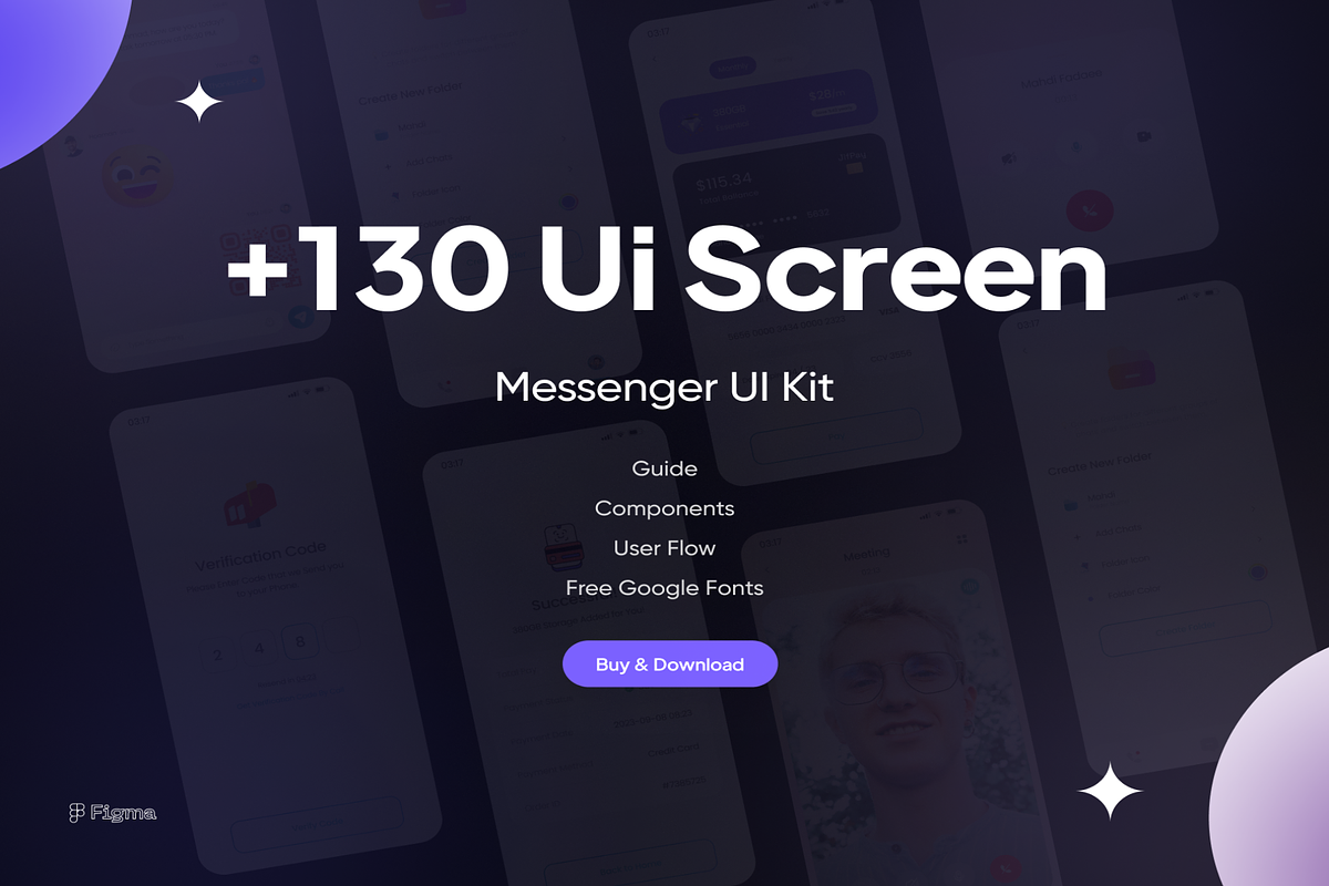 Messenger Mobile and Desktop App, an UI Kit Template by Digital_Fantasies (Photo 2 of 8)