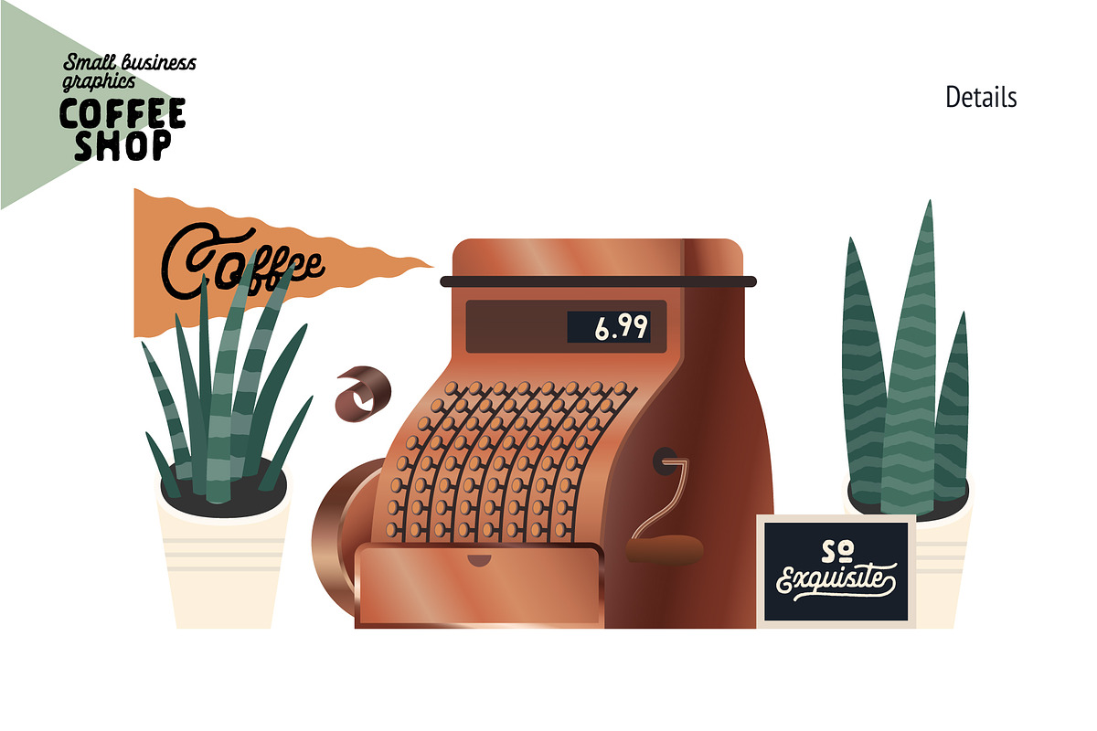 Coffee shop, Small business (vector), a Templates & Theme by Grivina's shop (Photo 15 of 20)