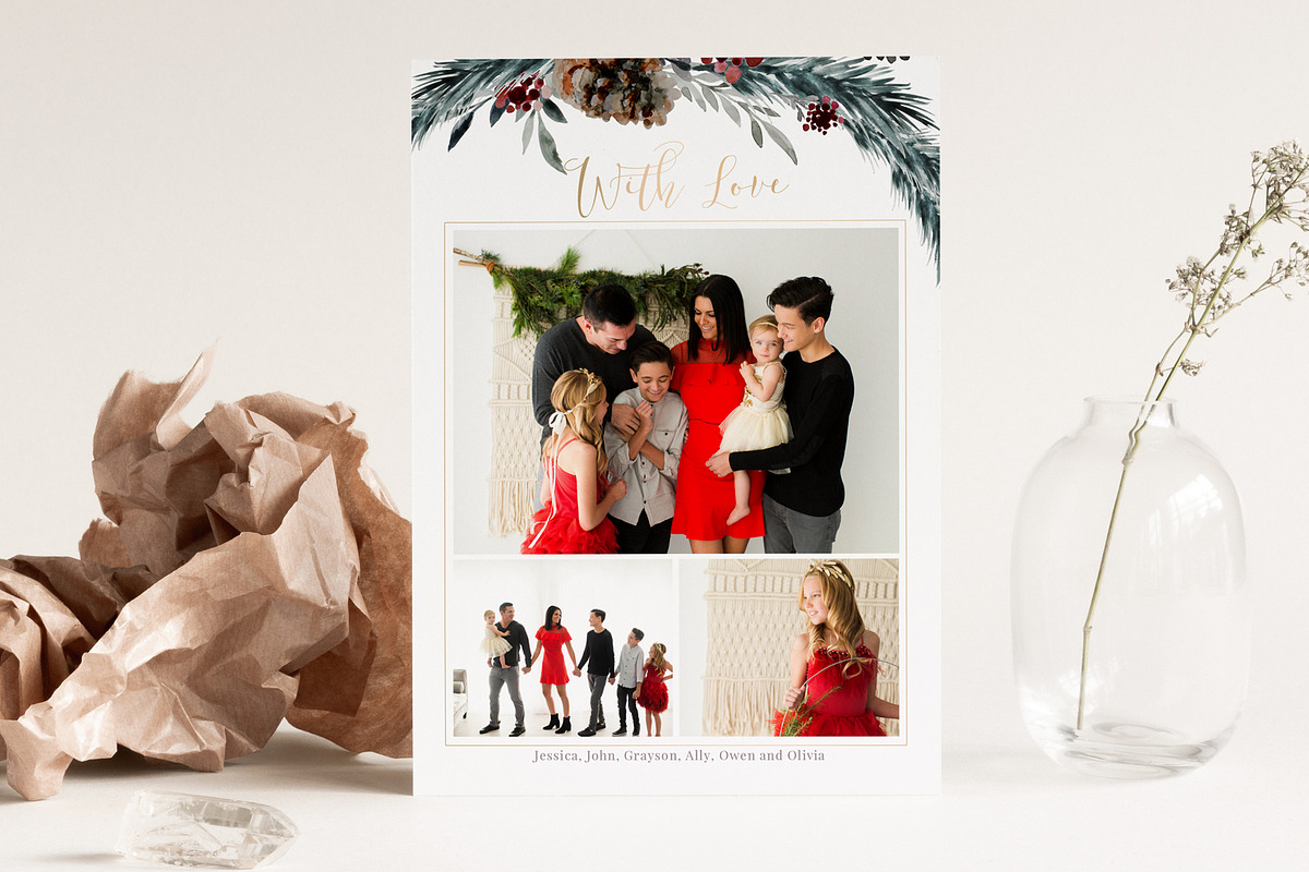 Merry Christmas Photo Card PSD, a Card Template by By Stephanie Design (Photo 3 of 7)