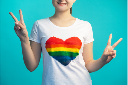 peace gesture pride month woman sign, a Person Photo by Photo Drive Studio