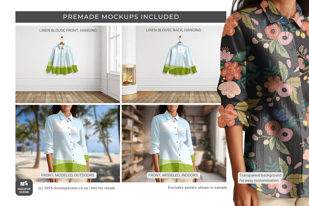 Ladies Linen Blouse Cava Mockup, a Shirt Mockup by Mockup Scene (Photo 5 of 10)