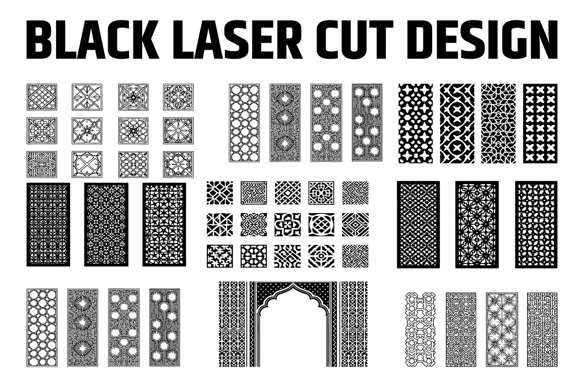 Modern Maze Style Laser Cut Patterns, an Illustration by jahid234 (Photo 1 of 9)