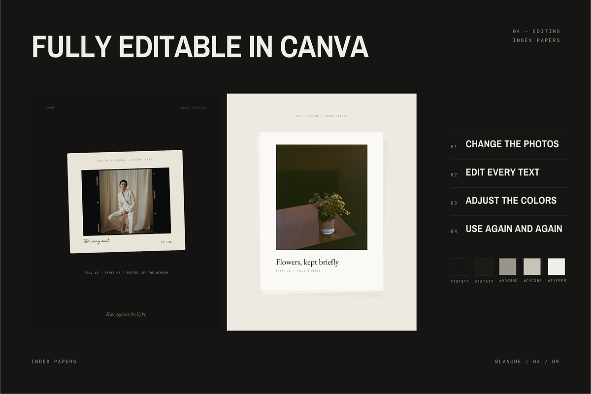 INDEX PAPERS | 30 Canva Templates, a Social Media Template by BlancheStudio (Photo 4 of 9)