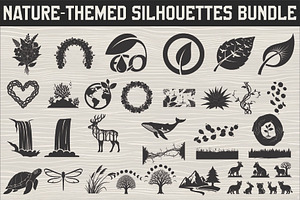 versatile nature-themed silhouettes, an Illustration by Amazin_art