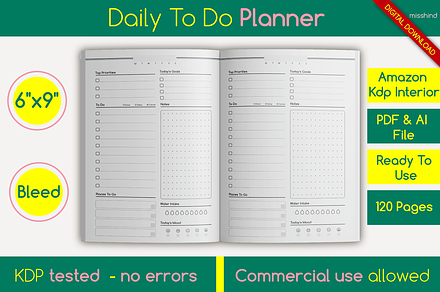 Daily to Do Planner • KDP Interior
