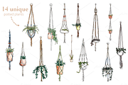 Watercolor Hanging Plant Sky Garden, an Illustration by plaidGecko (Thumbnail 2 of 8)