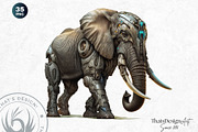 Cybernetic Animals Clipart Set, an Animal Illustration by ThatsDesignArt (Thumbnail 9 of 10)
