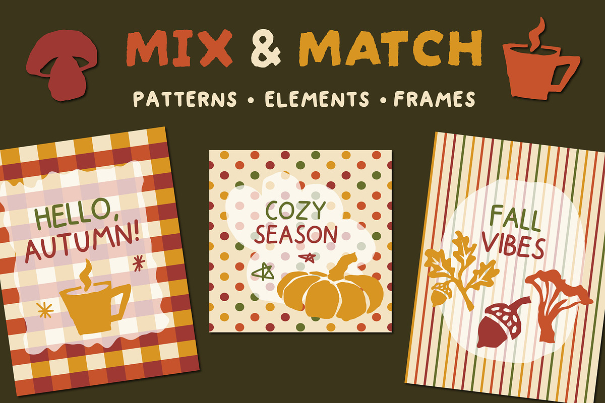 Autumn Patterns, Elements & Frames, a Pattern Graphic by Le.nart (Photo 7 of 9)