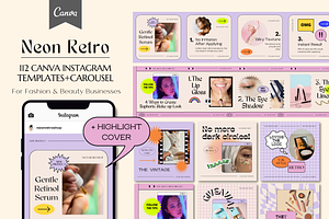 Retro Pink Instagram Template Pack