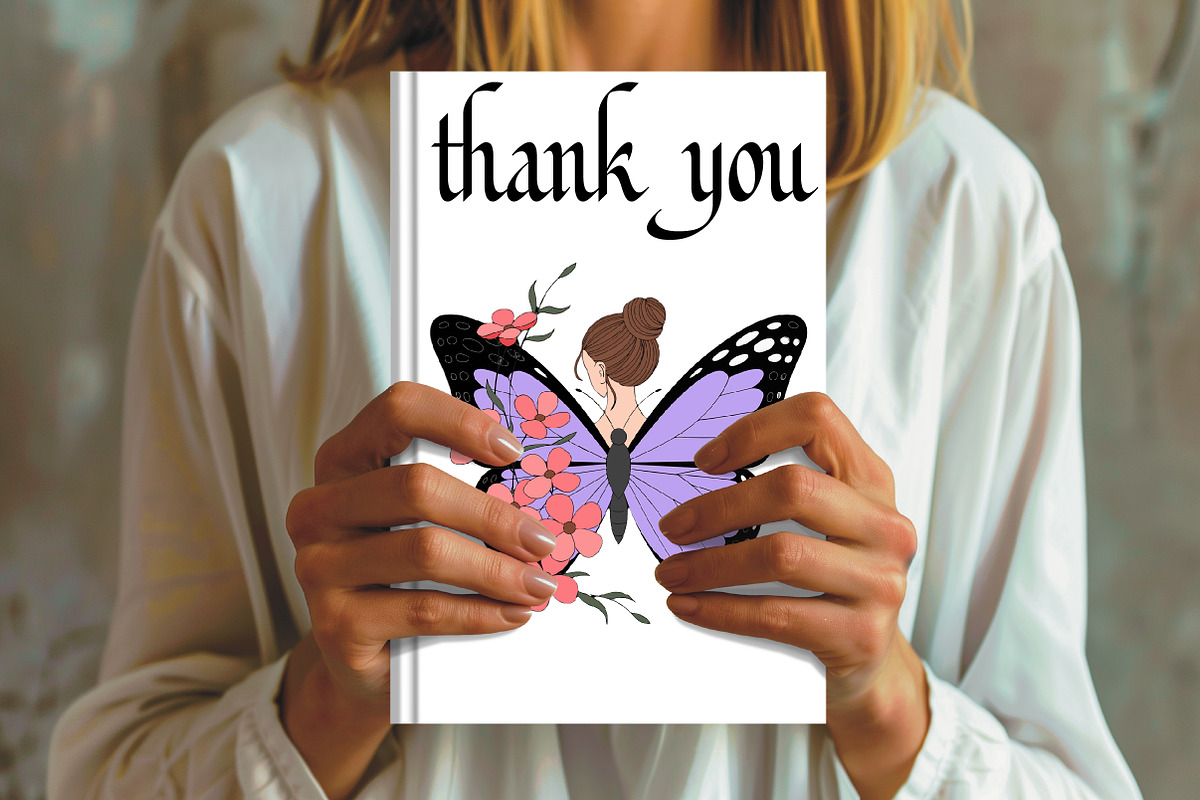 Woman with butterfly wings and flowe, an Illustration by CrexoraLab (Photo 4 of 4)