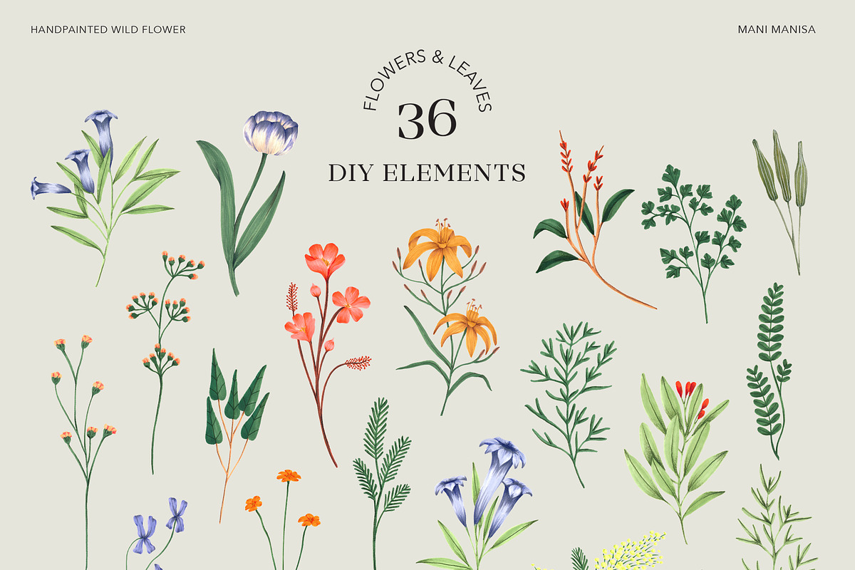 Flowers Bundle - 3 collections, an Illustration by Manimanisa (Photo 3 of 16)