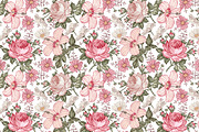 Set Seamless Flowers Rose Hibiscus, a Pattern Graphic by Vintage (Thumbnail 4 of 10)