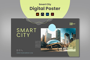 Smart City Digital Poster, a Templates & Theme by Rahardi Creative