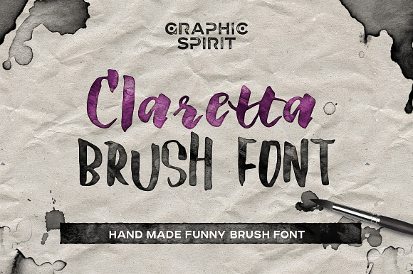 Claretta Brush Ink Font preview 5