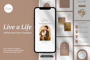 Live Life - Pinterest Canva Template