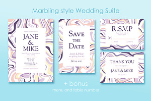 Marble Wedding Invitations Set