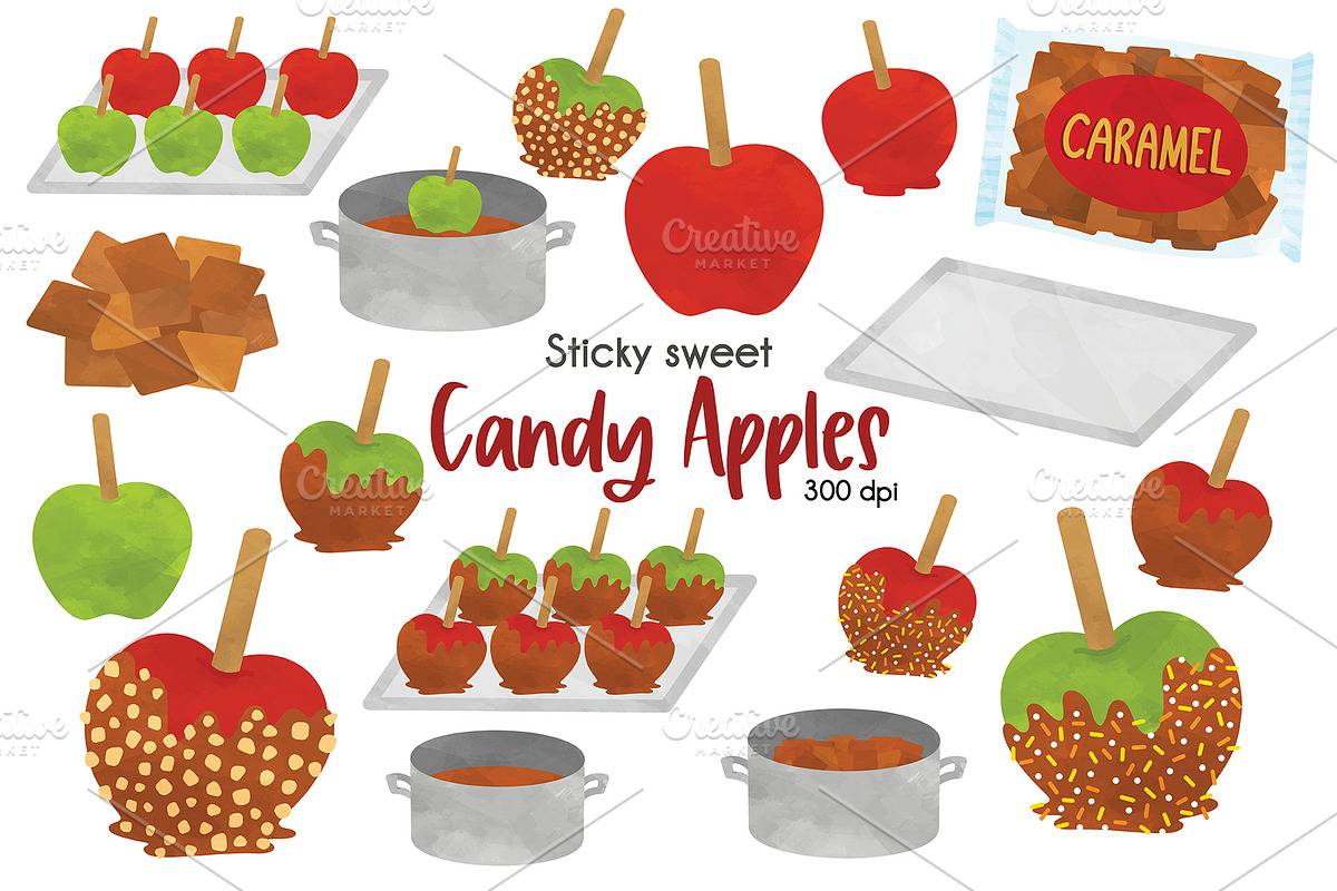 Candy Apples Clipart, a Food Illustration by SugarPickle Clip Art (Photo 1 of 3)