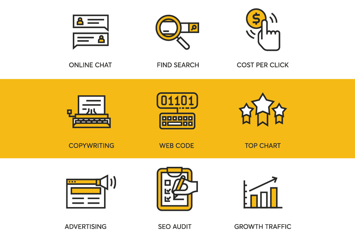 48 SEO Icons, an Outline Icon by kucingklawu (Photo 7 of 7)