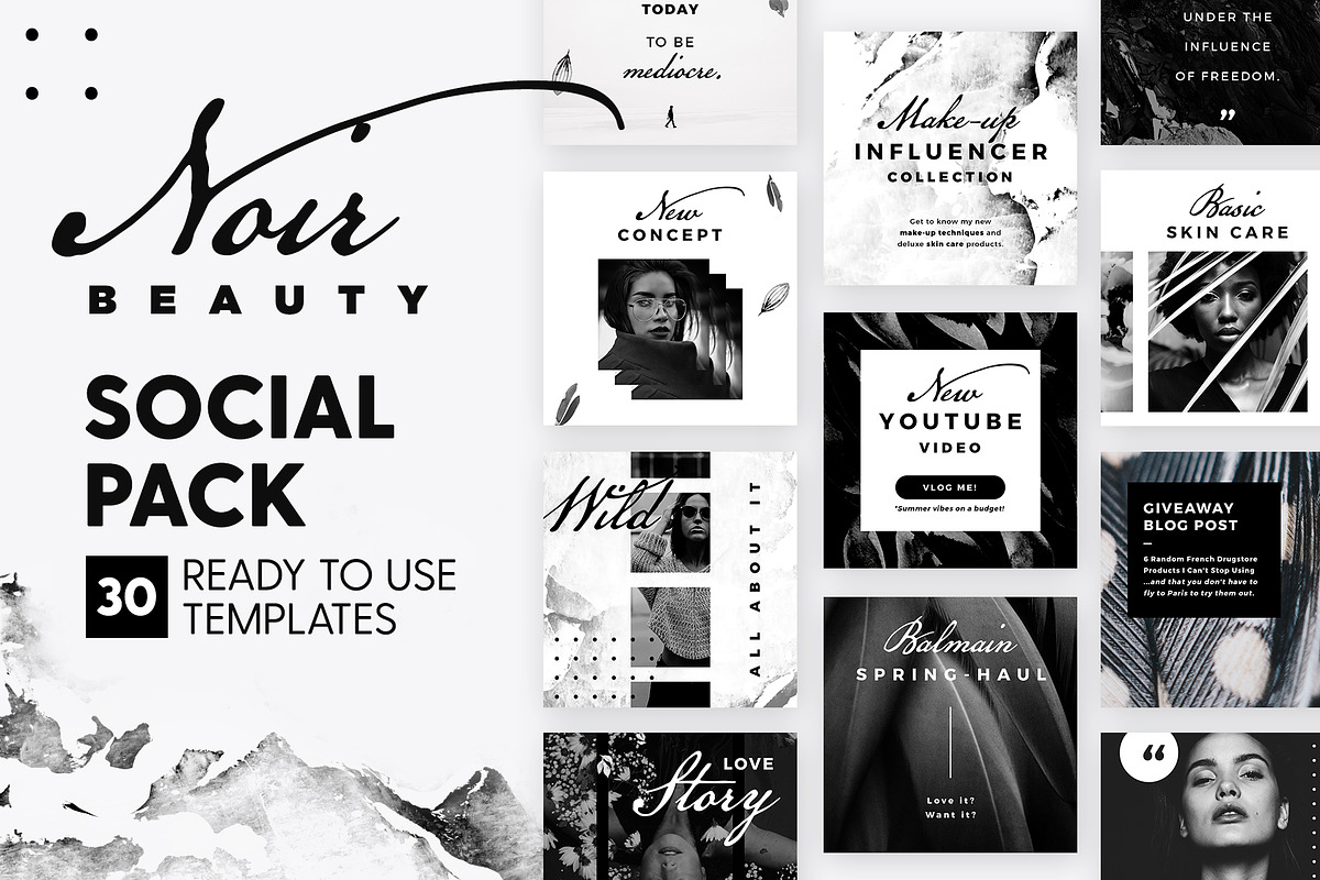 Noir Beauty - Social Pack, a Social Media Template by The Wedding Shop (Photo 1 of 7)