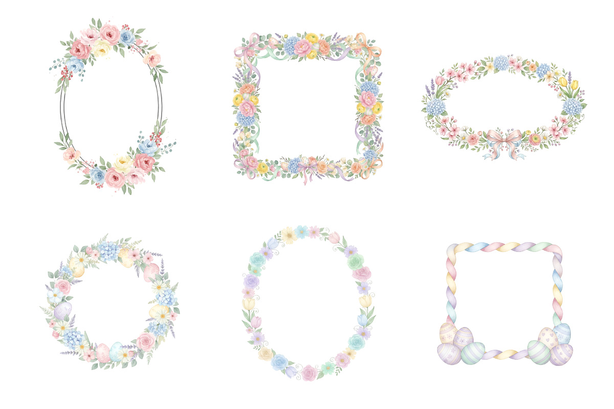 Easter spring floral frame Clipart, an Illustration by GatewayDesign (Photo 2 of 3)
