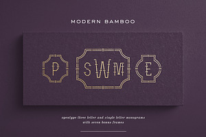 Modern Bamboo Monogram Font