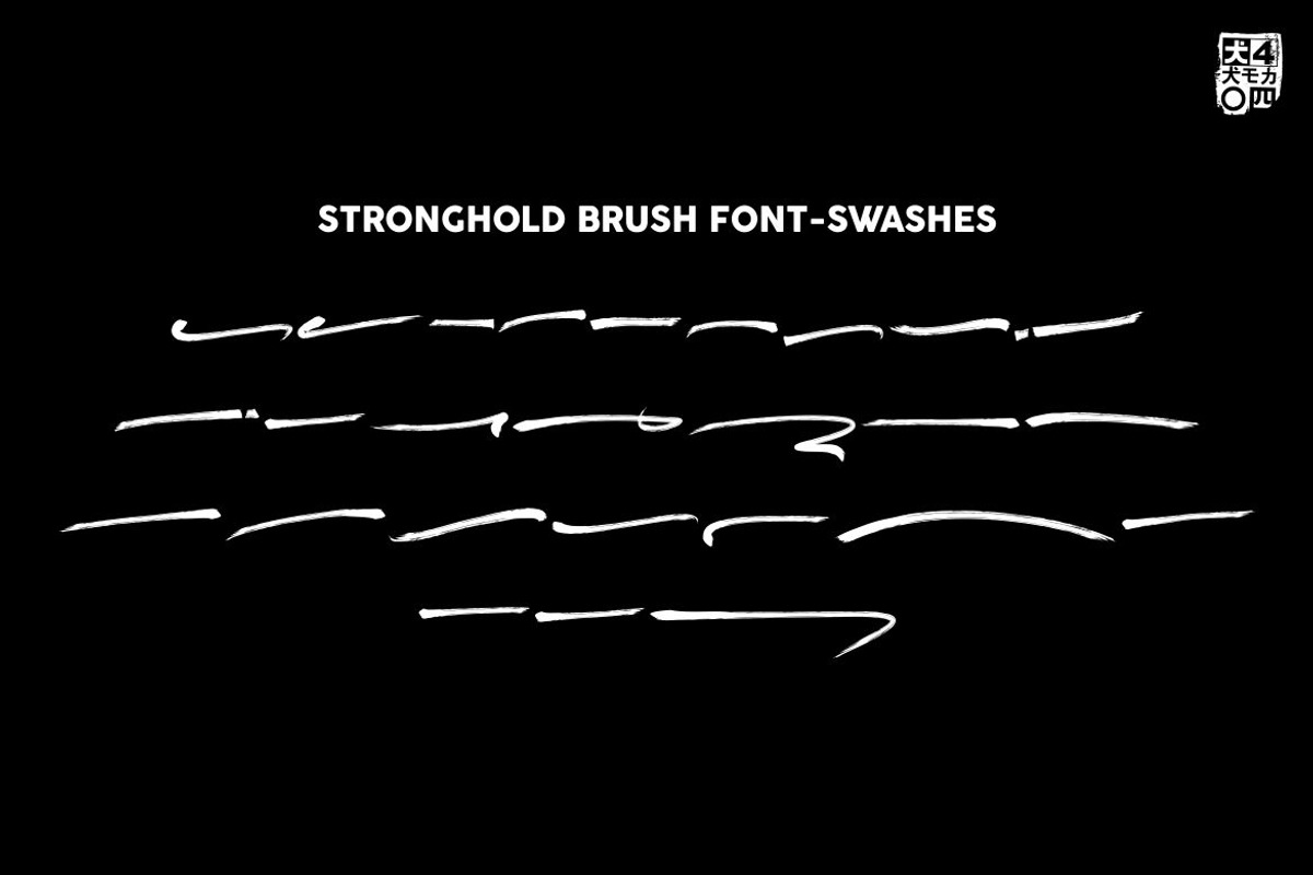 STRONGHOLD Brush font preview 8