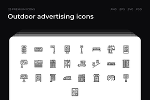 Outdoor advertising icons, an Outline Icon by Wencory