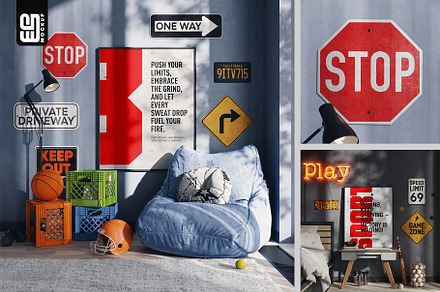Poster in a Teenager's Room Mockup
