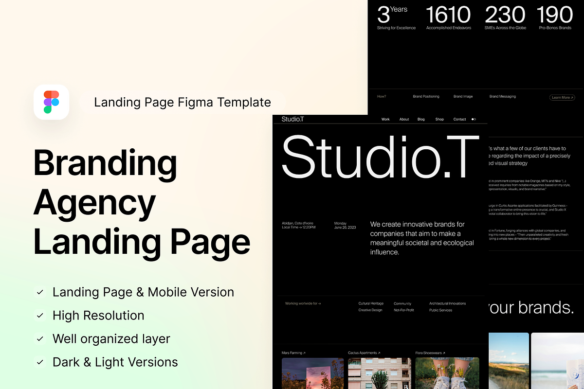 Branding Agency Landing Page - Figma, a Wireframe Template by KoneWeb (Photo 1 of 2)
