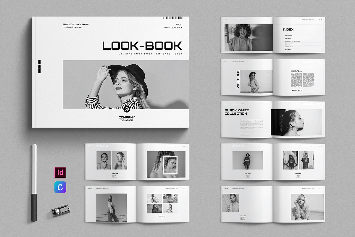 Lookbook Template Layout Landscape, a Brochure Template by E-Type (Photo 1 of 8)